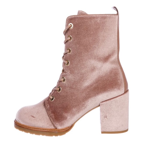✅SOLD Stuart Weitzman Velvet Lace Up Booties - Picture 2 of 8